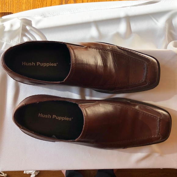 Hush Puppies Men's Brown Leather Loafers - Picture 1 of 5